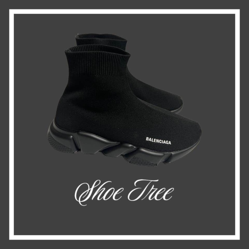 Balenciaga Speed Trainer Knit Sneakers Women Size 5 Sock Sneaker Black